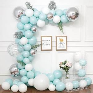 Kit Grinalda Balões Azul Pastel e Branco