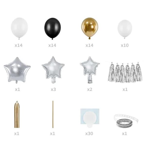 Kit Grinalda com Balões Metalizados e Estrelas