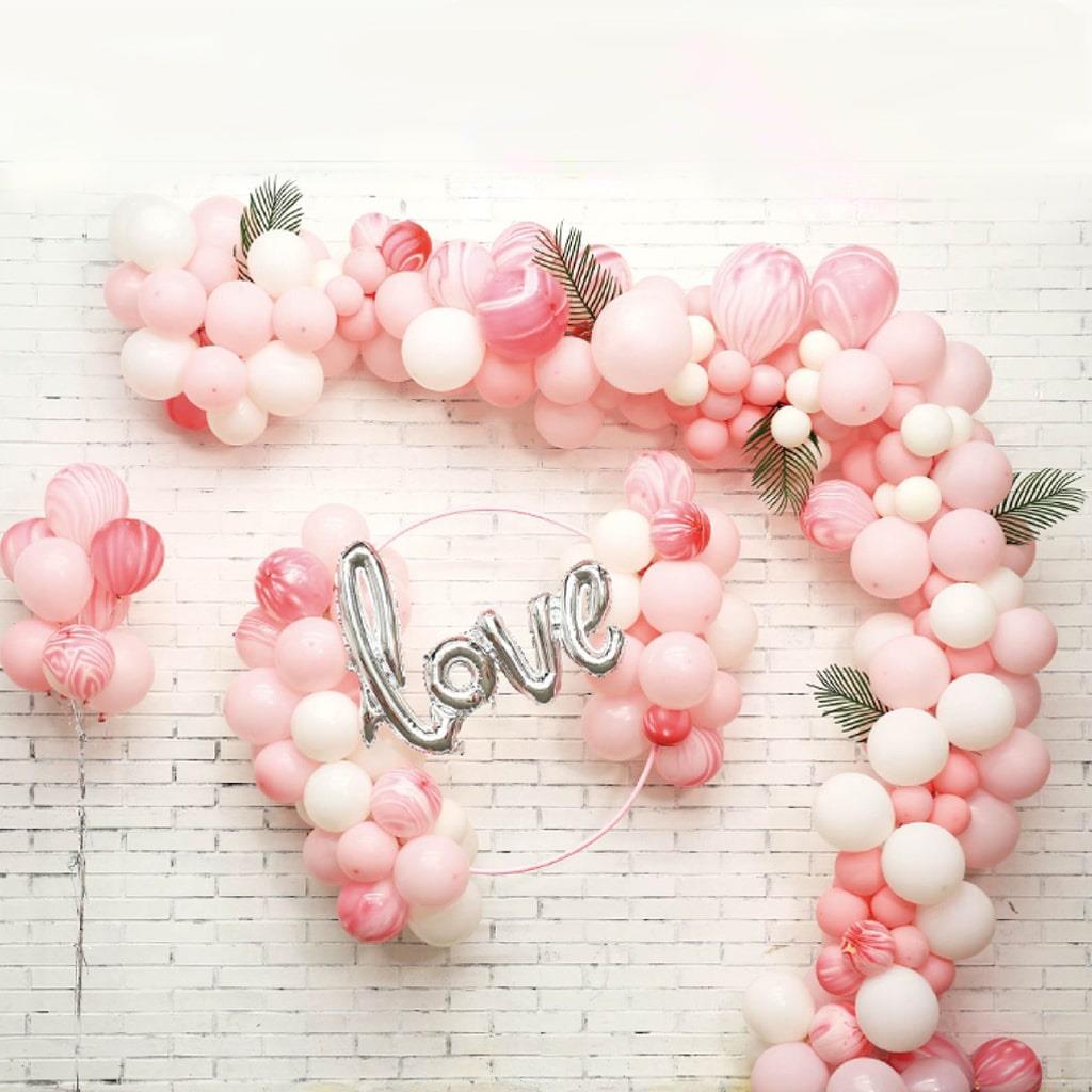 Kit Grinalda Love com Balões Rosa