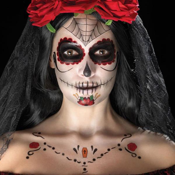 Kit Maquilhagem Fx Caveira Mexicana Vermelha