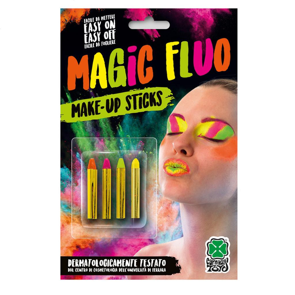 Kit Mini Lápis Fluorescentes para Pintura Facial, 4 unid.