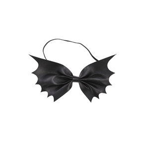 Laço Asas de Morcego Preto em Napa, 15 cm
