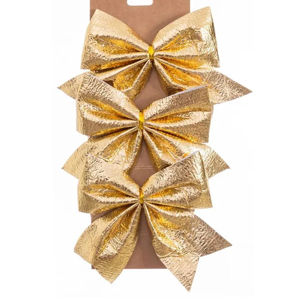 Laços de Natal Dourado Metalizado, 3 unid.