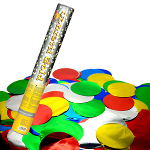 Tubo Lança Confetis Metalizado Redondo Multicor