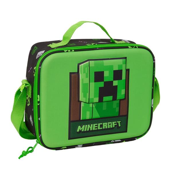 Lancheira Térmica Minecraft Creeper 3D Lancheira Térmica Minecraft Creeper 3D