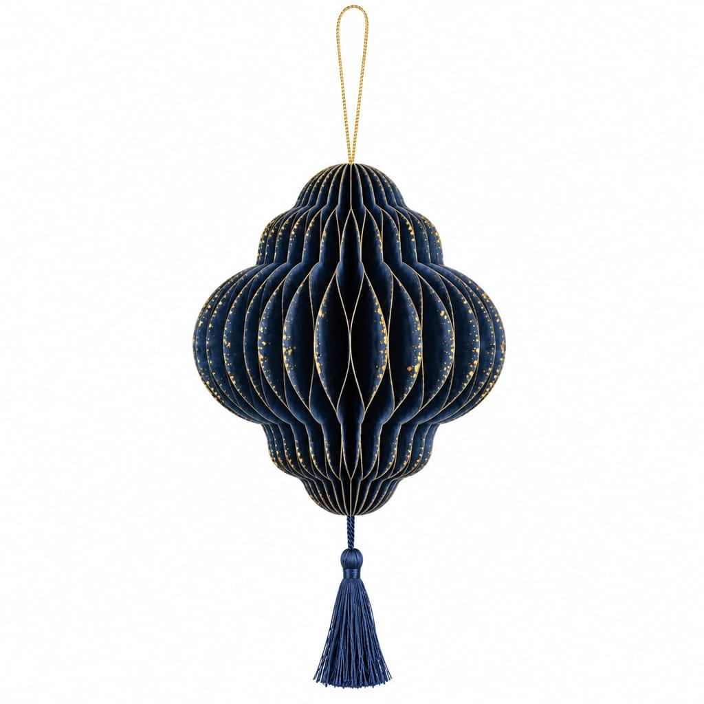 Lanterna de Papel Favo Azul Marinho, 15 cm