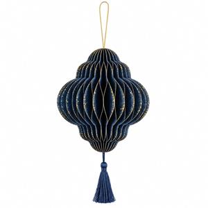 Lanterna de Papel Favo Azul Marinho, 15 cm