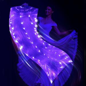 Leque Dança do Ventre Branco com Leds