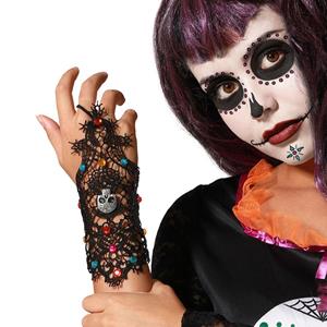 Luva Caveira Mexicana com Pedras Coloridas