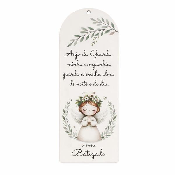 Marcador Anjinho Menina O Meu Batizado em Madeira Marcador Anjinho Menina O Meu Batizado em Madeira