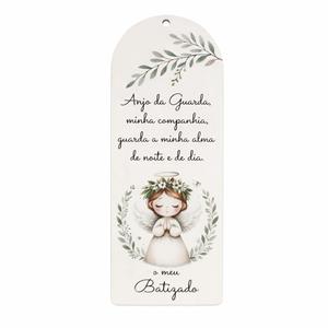 Marcador Anjinho Menina O Meu Batizado em Madeira Marcador Anjinho Menina O Meu Batizado em Madeira