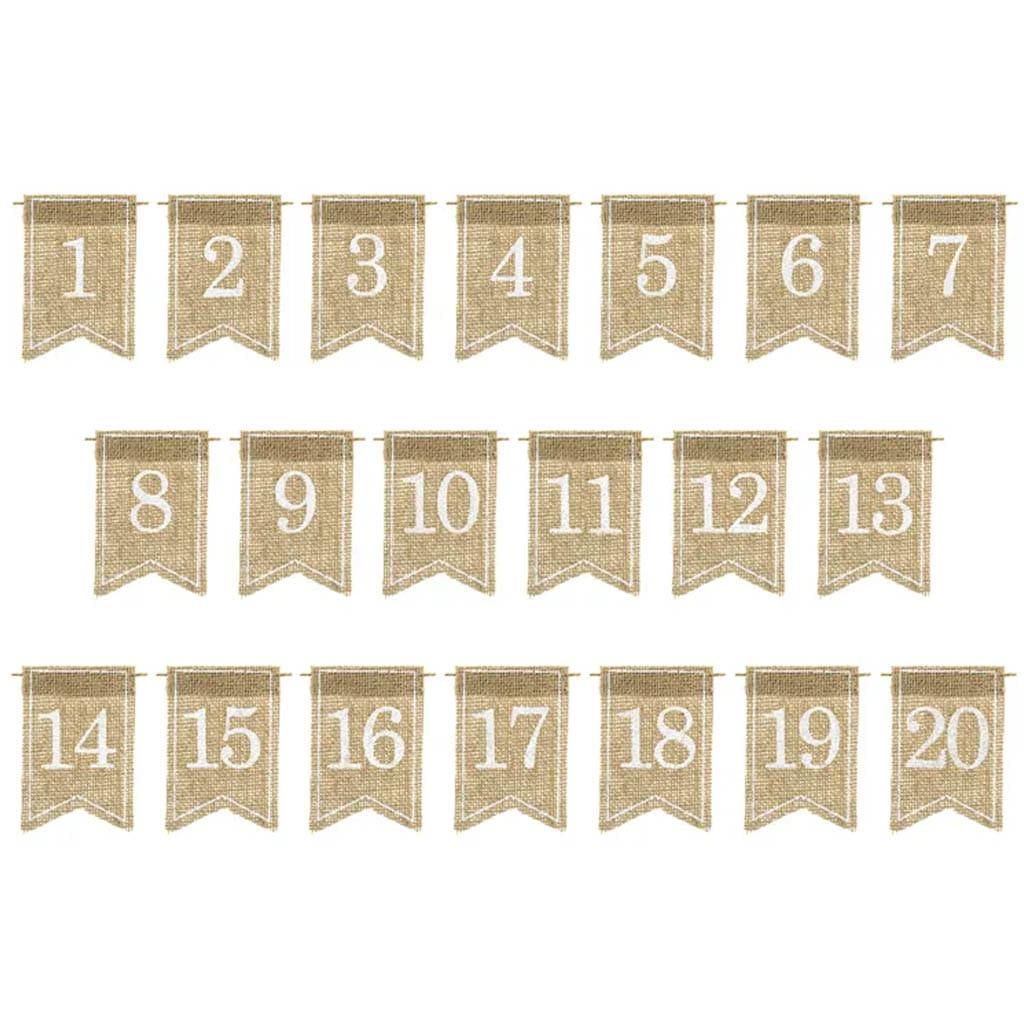 Marcadores de Lugar com Números em Serapilheira, 20 unid.