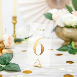 Marcadores de Mesa Transparentes com Números, 20 Unid.