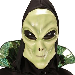 Máscara Alien Verde Aterrador com Capuz