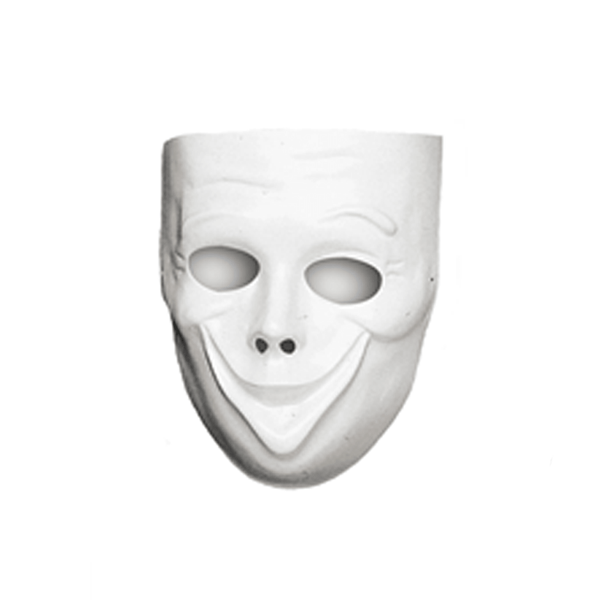 Máscara Branca Triste e Contente em Plástico