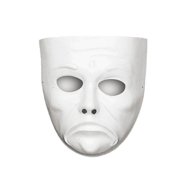 Máscara Branca Triste e Contente em Plástico