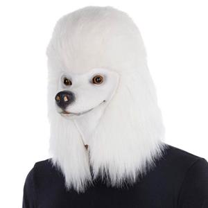 Máscara Cão Poodle Branco, Adulto