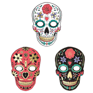 Máscara Cartão Caveira Dia dos Mortos