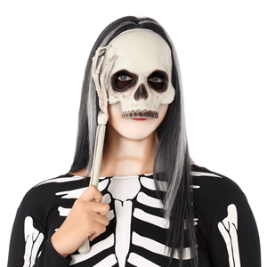 Máscara Caveira com suporte de mão esqueleto