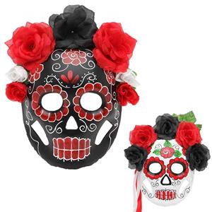 Máscara Dia dos Mortos com Flores