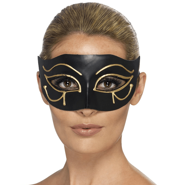 Máscara Egipcia Horus Preta Dourada