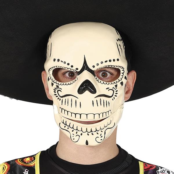Máscara Esqueleto Mexicano em Plástico