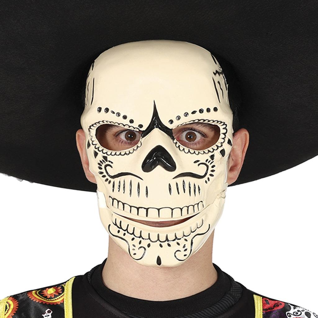 Máscara Esqueleto Mexicano em Plástico
