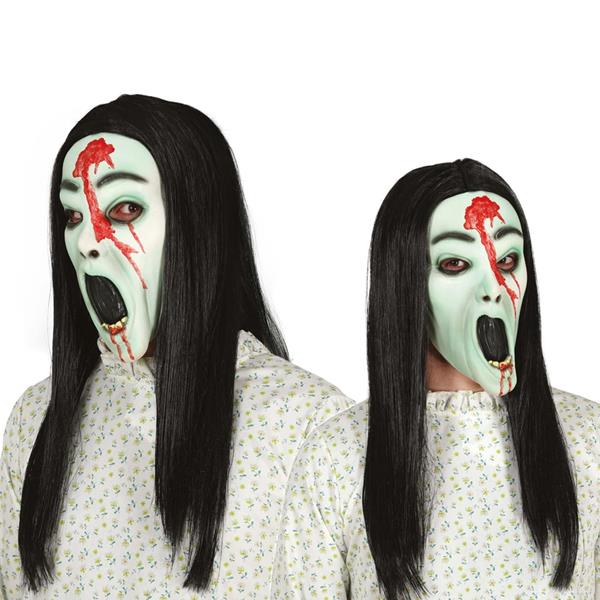Máscara Fantasma Sobrenatural com Sangue e Cabelo