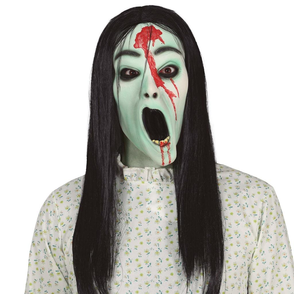 Máscara Fantasma Sobrenatural com Sangue e Cabelo