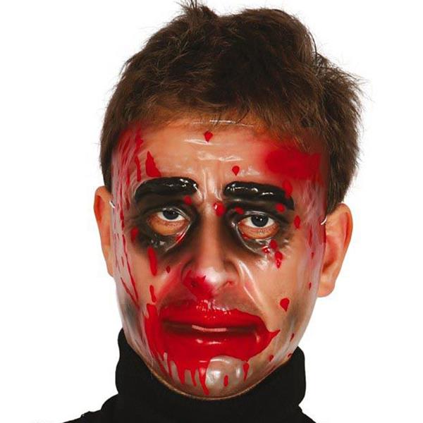 Máscara Transparente com Sangue de Homem Zombie