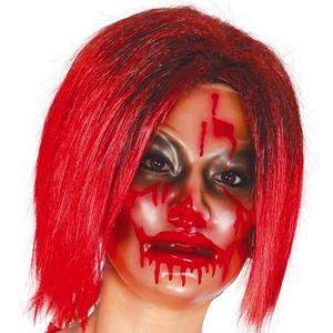 Máscara Transparente com Sangue de Mulher Zombie