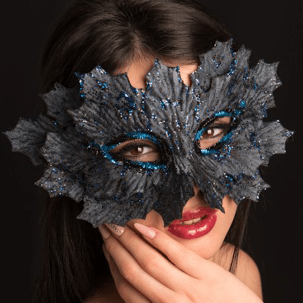 Máscara Veneziana Brilhante Azul