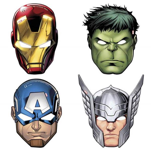 Máscaras Avengers Marvel, 6 unid.