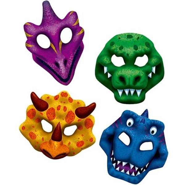 Máscaras Espécies de Dinossauros, 4 unid
