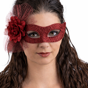 Mascarilha com Flor Vermelha