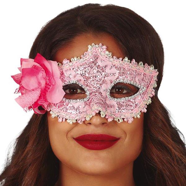 Mascarilha Rosa com Flor