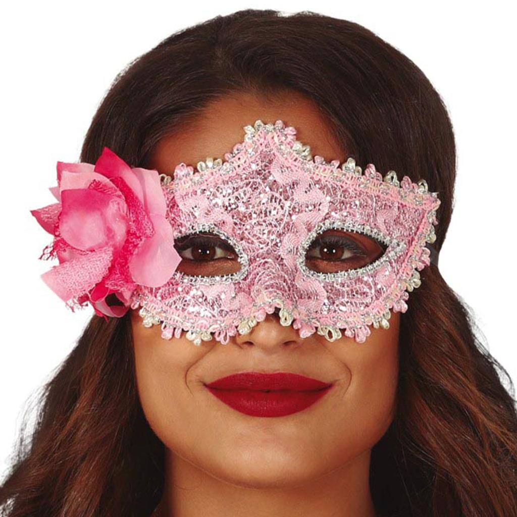 Mascarilha Rosa com Flor