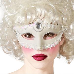 Mascarilha Veneziana Branca com Brilhante