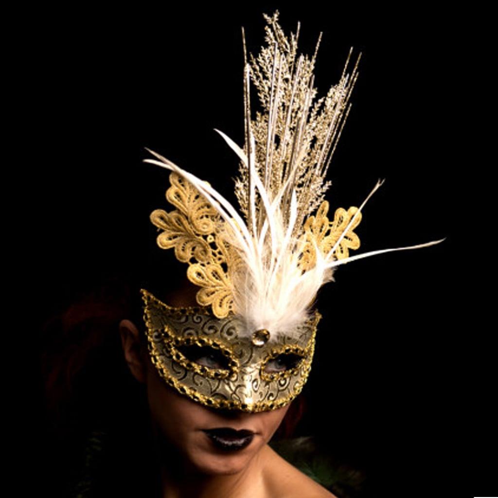Mascarilha Veneziana Dourada com Glitter
