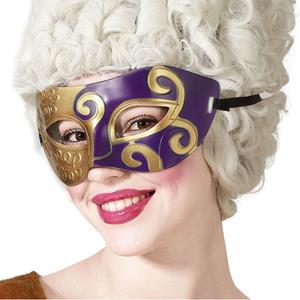 Mascarilha Veneziana Dourado e Roxo