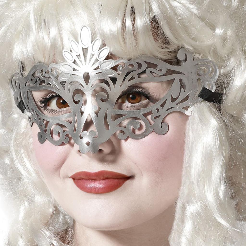 Mascarilha Veneziana Prateada Matte