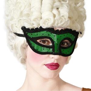 Mascarilha Veneziana Verde e Preta