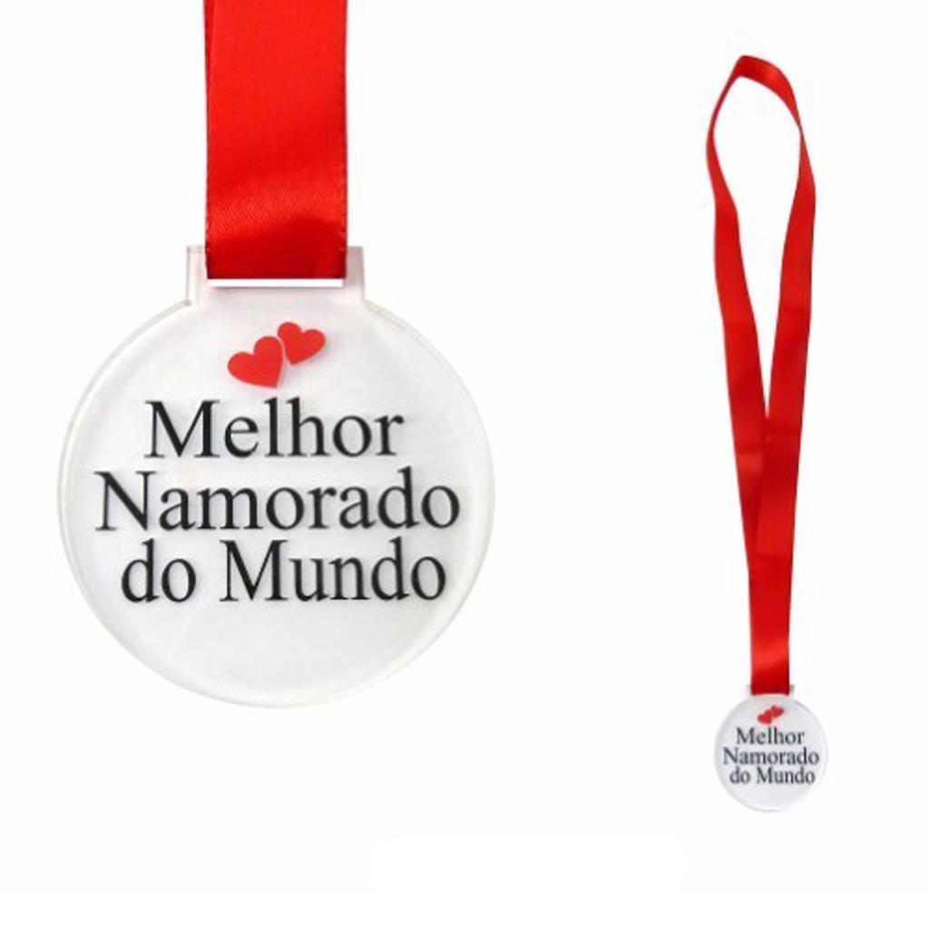 Medalha Melhor Namorado do Mundo em Acrílico