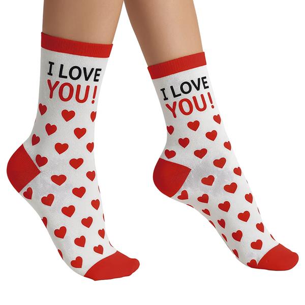 Meias I Love You com Corações, Adulto