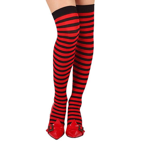 Meias Riscas Vermelho e Preto, Adulto Meias Riscas Vermelho e Preto, Adulto