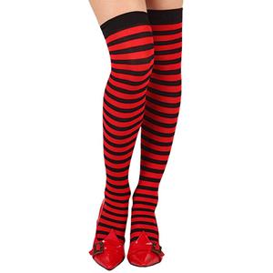 Meias Riscas Vermelho e Preto, Adulto Meias Riscas Vermelho e Preto, Adulto