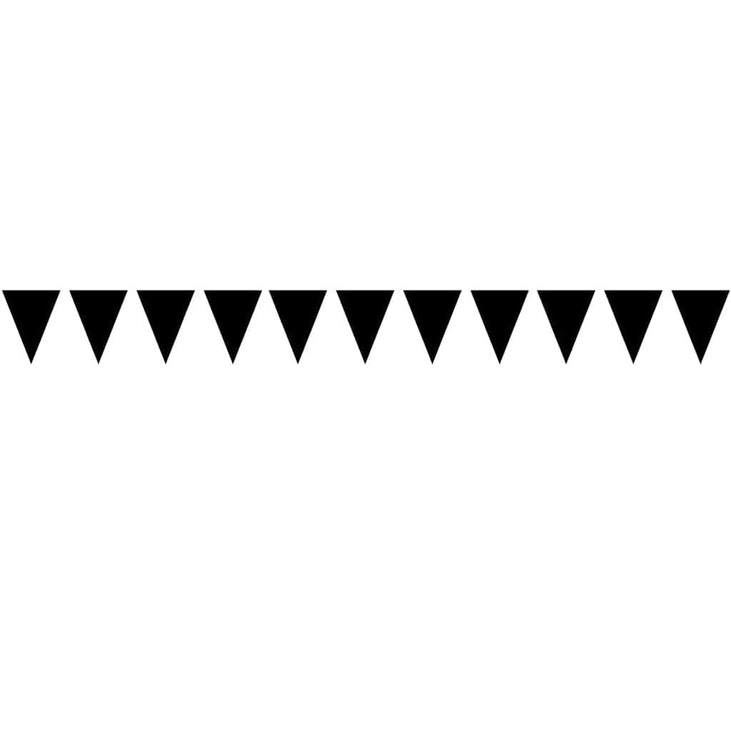 Mini Bandeiras Triangulares Pretas, 3 mt