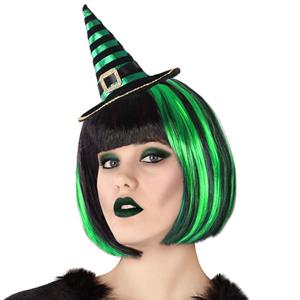 Mini Chapéu de Bruxa Riscas Verde