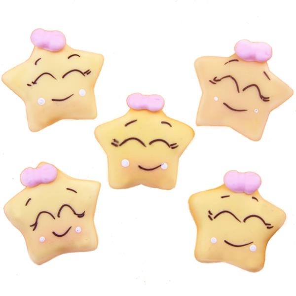 Mini Estrelas Amarelas em Biscuit, 5 unid. Mini Estrelas Amarelas em Biscuit, 5 unid.