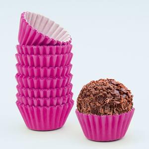 Mini Formas de Brigadeiro Rosa, 100 unid.